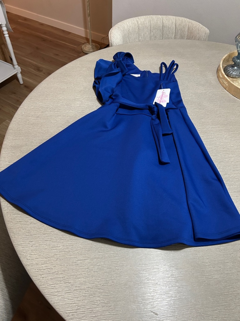 Bonnie Jean Royal Blue Ruffle Strap Fit-and-Flare Dress